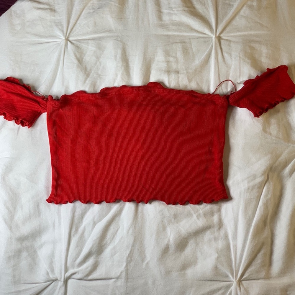 Red crop top